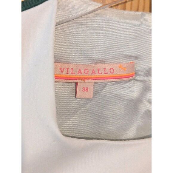 VILAGALLO Dress‎ Colorblock Sleeveless Dress Blue Green Sz 38  US Sz 6 - Picture 9 of 9